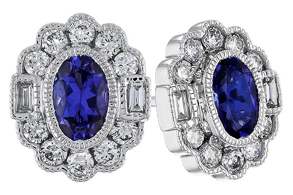 A329-55879: EARRINGS .93 TW TANZANITE 1.40 TGW