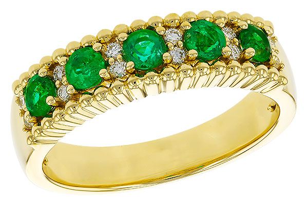 B329-63169: LDS WED RG .48 TW EMERALD .60 TGW