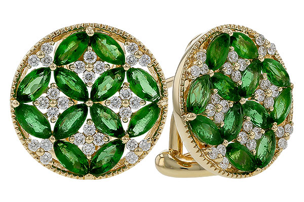 C329-57651: EARRINGS 1.66 TW EMERALD 1.96 TGW