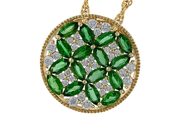 D329-56815: NECK 1.02 EMERALD TW 1.32 TGW