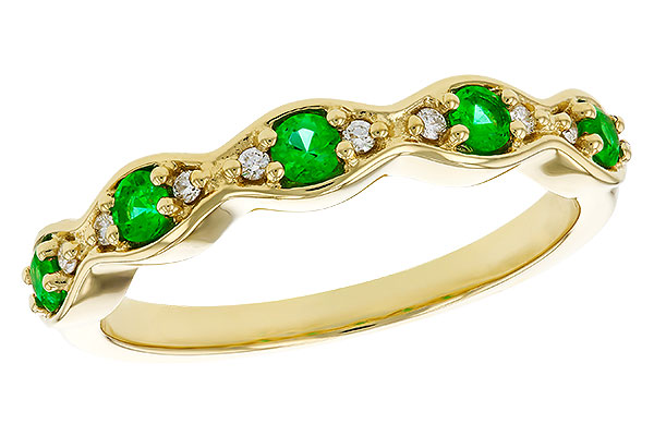 F329-63105: LDS WED RG .21 TW EMERALD .27 TGW