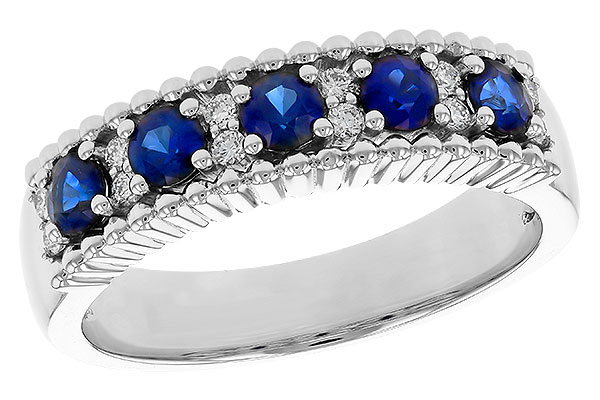 G329-63160: LDS WED RG .64 TW SAPPHIRE .76 TGW
