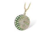 H243-21351: NECK .95 ROSE CUT GREEN GARNET 1.37 TGW