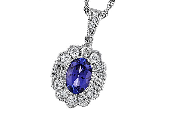 L329-55878: NECKLACE .80 TANZANITE 1.15 TGW (7x5MM OV)