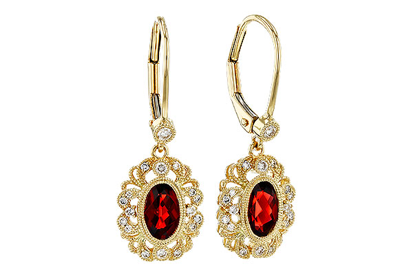 L329-58560: EARRINGS .98 TW GARNET 1.15 TGW (7x5MM GARNET)