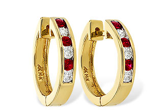 M055-94005: EARRINGS .29 RUBY .50 TGW