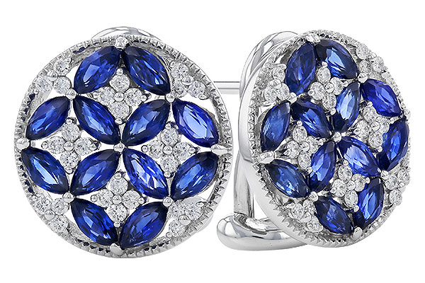 M329-55905: EARRINGS 2.07 TW SAPPHIRE 2.37 TGW